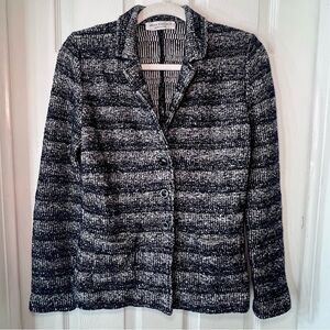 Amina Rubinacci  Black and Gray Tweed Blazer Size 42‎